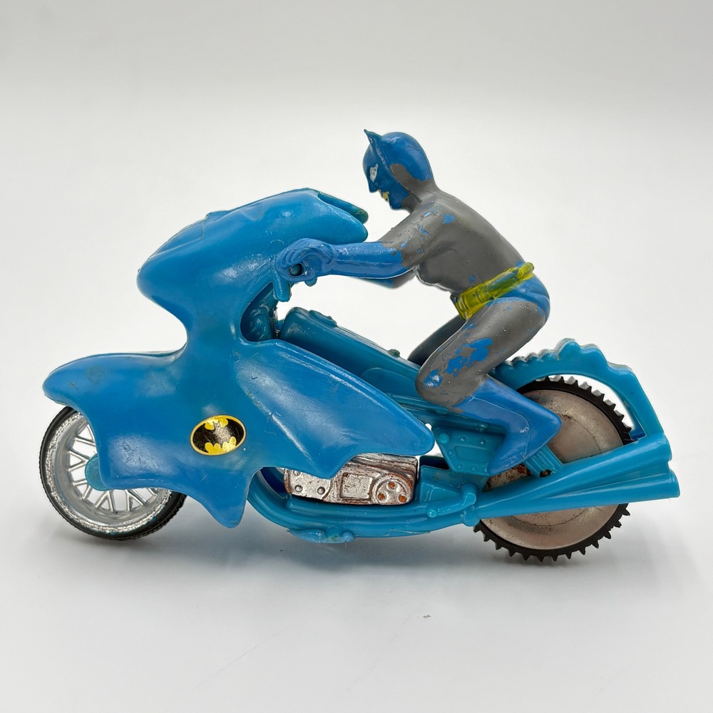 Vintage 1974 Batman Batcycle AHI National Periodical Publications Blue‎ Toy Bike